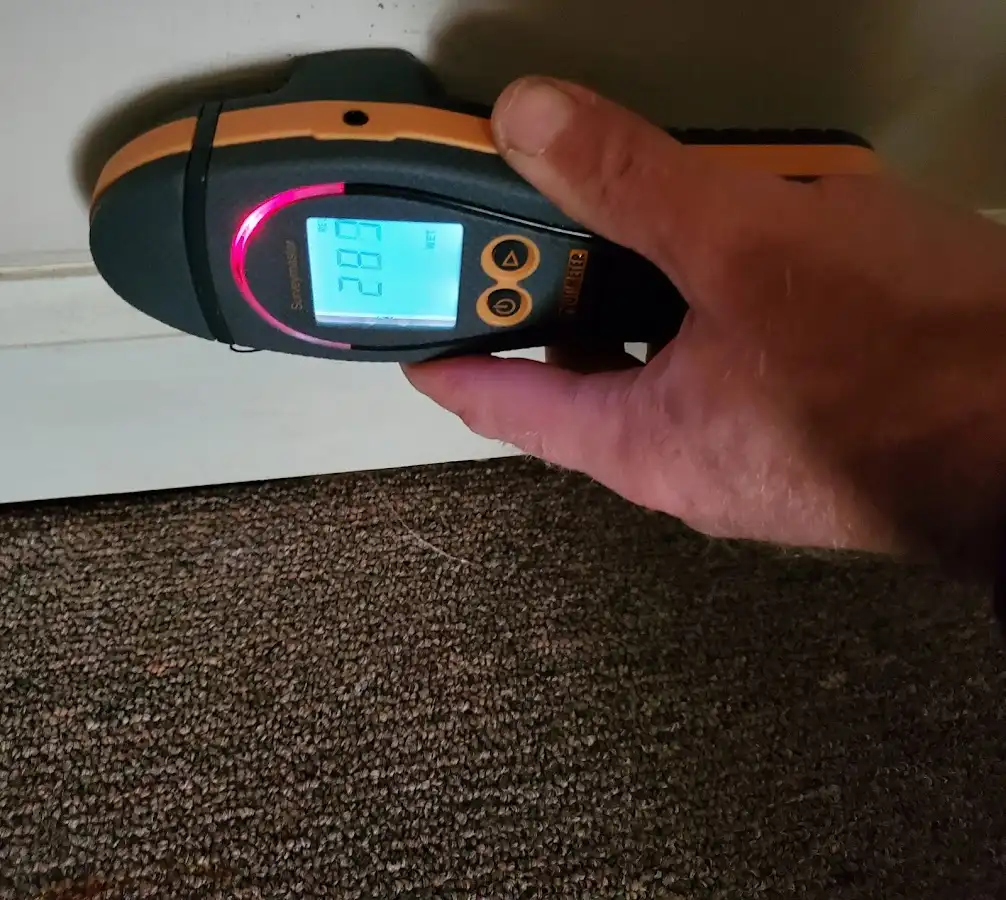 Moisture detection at baseboard during Mold Inspection & Testing in Portsmouth